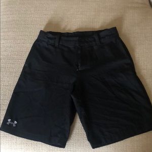 Boys UA black golf shorts